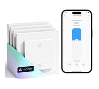 Meross Matter Interruptor de Persianas WiFi (Requiere Cable Neutro), Cortinas Inteligentes Domóticas Compatible con Apple HomeKit, Alexa y Google Assistant, 4 unidades