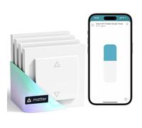 Meross Matter Interruptor WiFi Persianas Compatible con Apple HomeKit, Alexa y Google Assistant, Cortinas Inteligentes Domóticas (Requiere Cable Neutro), 4 unidades
