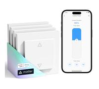 Meross Matter Smart Interruptor de persiana WiFi con temporizador y mando a distancia, compatible con HomeKit, Alexa, Home Assistant y Google Home, 55 x 55 mm - Control inteligente de persianas/toldos