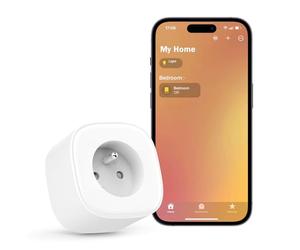 meross MSS210HKFR, Enchufe Inteligente WiFi Compatible con Apple HomeKit, Siri, Alexa, Google Home y SmartThings, Enchufe Programable con Mando por Voz y Mando a Distancia, Blanco
