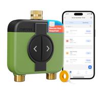 Meross Programador Riego WiFi 2 Salidas MST200 | Hub MSH450/MSH400 Requerido | Riego Automatico & Retraso Lluvia | Contador Agua y Control Remoto Exterior | Compatible con HomeKit, Alexa y Google Home