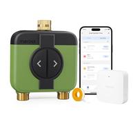 Meross Programador Riego WiFi 2 Salidas MST200 | Riego Automatico de Jardín & Control Remoto | Retraso por Lluvia y Monitoreo Consumo de Agua | Compatible con Apple Home, Alexa y Google Home