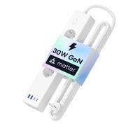 Meross Regleta de 2 enchufes USB C cargador 30 W núcleo de cobre | Enchufe múltiple WiFi cargador rápido | para Apple HomeKit, Alexa, Google Home, Home Assistant, 16 A/3680 W, cable de 1,8 m