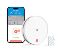Meross Smart Detector De Humo Conectado, Alarma De Incendios WiFi con Doble Sensor Óptico, Alarma De Fuego con Notificación App, Detector De Humos, 33 mm, Hub Requerido, 1 Unidad