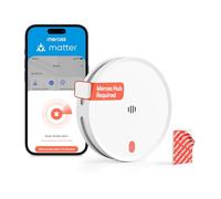 Meross Smart Detector De Humo Conectado con Notificación App, Alarma De Incendios WiFi con Doble Sensor Óptico, Detector De Humos, 33 mm, Hub Requerido, 1 Unidad