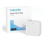 Meross Smart Hub Matter MSH450 | Alarma 110dB & Puerto Ethernet | Soporta Detector Humo, Sensores (Puerta/Ventana, Fugas Agua, Temp/Humedad) - Compatibile con Apple HomeKit, Alexa y Google Home