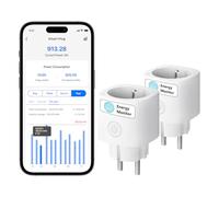 Meross_Smart Mini toma de corriente con red (tipo E), 16 A Smart Socket compatible con Alexa, Google Home y SmartThings, enchufe WiFi con seguimiento del consumo de energía para panel solar