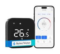 meross Termostato Calefaccion WiFi, Compatible Alexa y Google Home, Control Remoto App, Termostato WiFi para Caldera, Detección Ventana Abierta, Sensor Externo Opcional