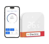 Meross Termostato Calefaccion WiFi por Suelo Radiante Eléctrico, Termostato WiFi Compatible con Alexa, Google Home, y SmartThings, Termostato Inteligente de Pared Pantalla Cristal Táctil