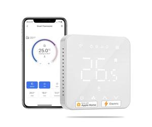 Meross Termostato inteligente de 16 A para calefacción eléctrica por suelo radiante compatible con HomeKit, Siri,Alexa y Google Home, con WiFi, pantalla táctil LED ycontrol por voz