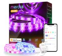 Tiras LED Wi-Fi Luces LED RGB 10M (5m*2), Tira de Luz IP20, 12V, Admite DIY. Compatible con Apple HomeKit Siri, Alexa, Google Assistant y SmartThings. Decoración de la Habitación, meross.