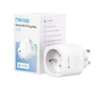 Meross - Toma conectada Matter (tipo E), 16 A, compatible con Apple Home, Alexa y Google Home, toma con medición de energía para panel solar fotovoltaico, control de voz y remoto