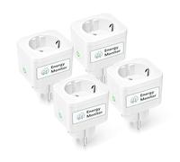 Meross - Toma conectada (tipo F, 16 A, conexión WiFi compatible con Alexa y Google Home, 4 tomas con medición de consumo de energía para panel fotovoltaico, configuración Bluetooth