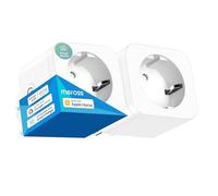 Meross Toma de corriente conectada (Tipo F) WiFi, 16A compatible con HomeKit, Alexa y Google Home, juego de 2 enchufes con medición de potencia, control por voz y control remoto