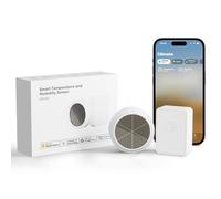 Meross WiFi Termómetro Higrómetro Inteligente, Control con App y Voz, Soporta Alerta y Notificación, Compatible con Apple HomeKit, Alexa, Google Home y SmartThings (Hub Incluido)