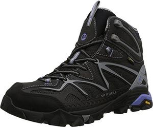 Merrell Capra Mid Sport GTX, Botas de Trekking y Senderismo Mujer, Negro y Gris, 37.5 EU