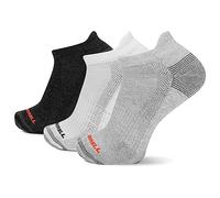 Merrell Calcetines Acolchados para Senderismo tripulación Casual, Mezcla Gris y Blanca (pestaña de Corte bajo), S (Pack de 3) para Mujer
