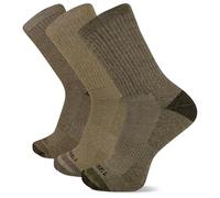 Merrell Paquete de 3 Calcetines Acolchados para Senderismo, Olive (Crew), L/XL (Pack de 3) para Hombre