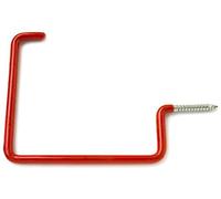 Merriway BH00732 - Percha de pared con sujeción por tornillo (4 unidades, 100 x 95 mm, recubierta de plástico), color rojo