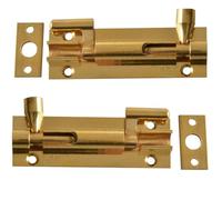 Merriway BH00768 - Set de cerrojos para puertas (2 unidades, 50 x 20 mm, incluye tornillos), color dorado