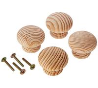 Merriway BH01267 - Pomo de la puerta 50 mm - pino (paquete de 4)
