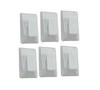 Merriway BH01925 Rectangular Tamaño pequeño gancho autoadhesivo - blanco (6 unidades)
