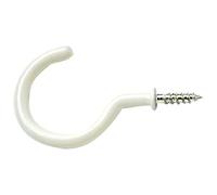 Merriway BH02236 - Recubierto De Plástico Gancho Copa 19 Mm, Blanco (Paquete De 12)
