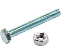Merriway BH02278 - Grado 4,6 Perno De Cabeza Hexagonal Sólo M5 X 40 Mm, Galvanizado Brillante (Paquete De 6)