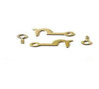 Merriway BH02305 - Ganchos Secundarios Y Ojos 32 Mm, Electro-Brass (Paquete De 4)