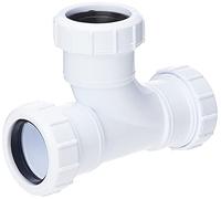 Merriway BH02916 Conector en T de compresión de residuos de 40 mm (Paquete de 1), Blanco