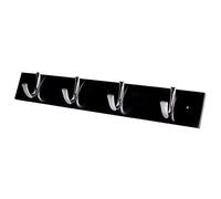 Merriway BH03323 individual Tamaño pequeño inserciones ganchos negro raíl de cortina con acabado cromado brillante