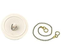 Merriway BH03434-45mm tapón de la bañera y la cadena de bolas de latón - blanco