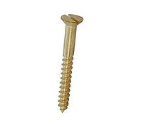 Merriway BH03465 Tornillo de latón macizo CSK ranurado 2 x 8 (paquete de 5), Pack de 5