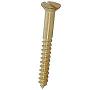 Merriway BH03467 Tornillo de latón macizo CSK ranurado 2.1/2 x 10 (paquete de 4), Pack de 4