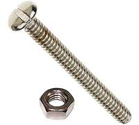 Merriway BH03479 Tornillo para metales, M4 x 50 mm, cabeza plana, ranurado (40 unidades)