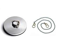 Merriway BH03917 Tapón de baño con cadena de 45 cm y gancho, metal cromado