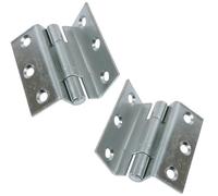 Merriway BH04201 Bisagra de acero con baño de cinc brillante, 63 mm, color plateado, 2 unidades