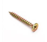 Merriway BH04316 4,5 x 30 mm chapado en Zinc tornillo avellanado para madera Pozi - cabeza amarillo