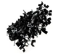 Merriway BH04444: Clips bifilares para cable para WF65/CT63, para cable coaxial de televisión por satélite, 10 mm, color negro, 100 unidades