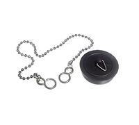 Merriway BH04748 Tapón de Lavabo Negro 35-40 mm con Cadena cromada de 300 mm y Gancho en S
