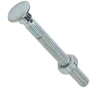 Merriway BH04831 Perno de Transporte y Tuerca ZP M8 x 75 mm (Paquete, Plata, pack de 25, Set Piezas