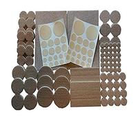 Merriway BH05069 140 Autoadhesivas de Alta Calidad, para Suelos de Madera Dura y protección de Muebles, Incluyendo 40 Almohadillas de Fieltro más Finas para Objetos más delicados, Beige, Set Piezas