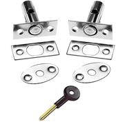 Merriway bh05560 ventana pasador de seguridad y clave 32 mm chapado en cromo, set de 2 piezas