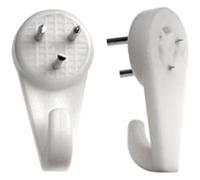 Merriway bh05796 Medium 30 mm (1.3/16 pulgadas) blanco nailon Non-Trace para cuadros imagen gancho de la percha - Pack de 20