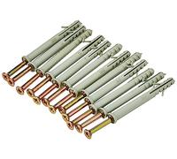 Merriway bh05911 tipo pared sólida perno de fijación de tornillo con Nylon enchufe, M8 x 80 mm (5/16 pulgadas x 3.1/8 Inch) - Pack de 12, blanco, BH05911