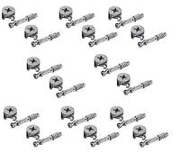 Merriway bh06024 paquete plano muebles gabinete tornillo de fijación cierre Cam Tuerca de perno (15 mm X 12 mm) y tacos (M6 x 42 mm), Set de 10 piezas