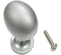 Merriway BH06141 - Pomo ovalado para puerta de armario (metal, níquel mate, 32 mm, 4 unidades)