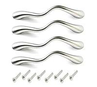 Merriway bh06146 armario armario mango Wave Estilo Cromado Mate 96 mm, set de 4 piezas