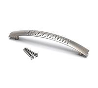 Merriway bh06155 armario tirador para puerta de armario níquel mate con hoyuelos 128 mm, set de 4 piezas