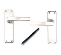 Merriway BH06432 - Juego de manijas de cierre (aluminio, 150 mm, 1 unidad), color plateado